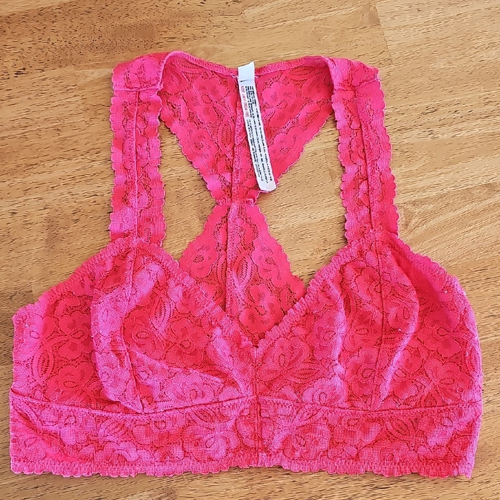 Free People Galloon Pink Lace Bralette